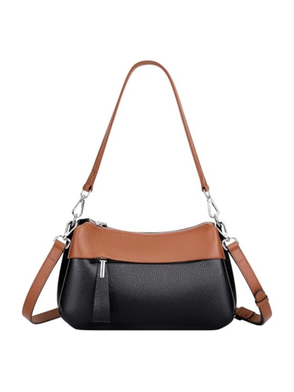 Genuine Leather Crossbody Bag Multi Pocket Shoulder Purse for Women Everyday